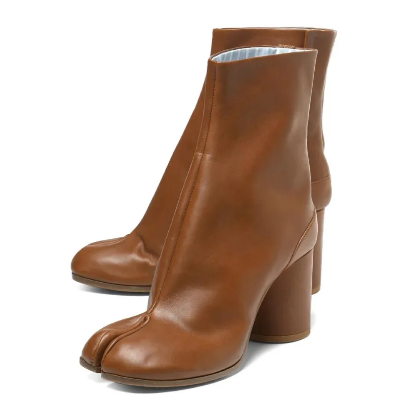 Chunky Split Toe Ankle Boots