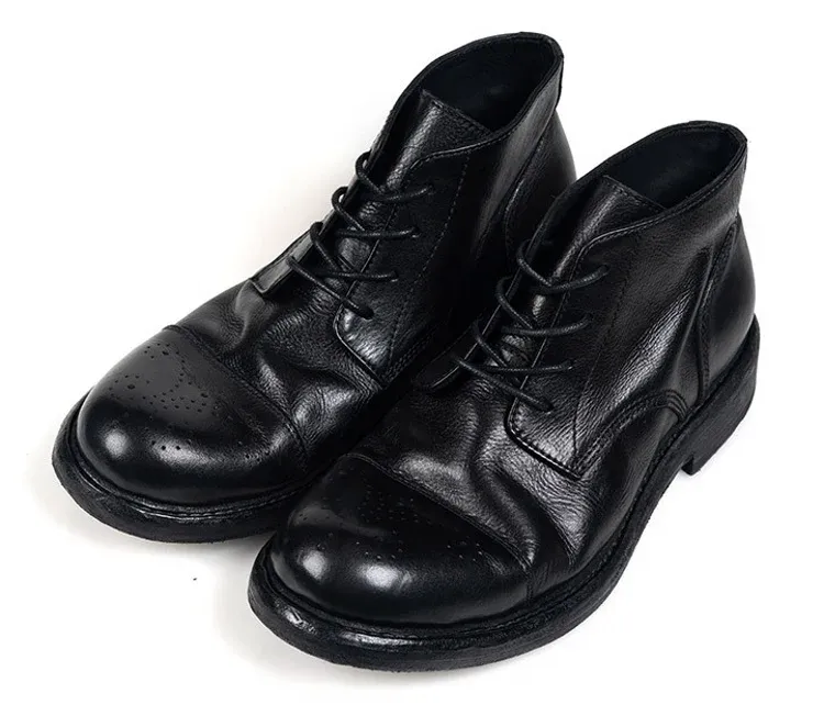 High Top Casual Leather Ankle Boots