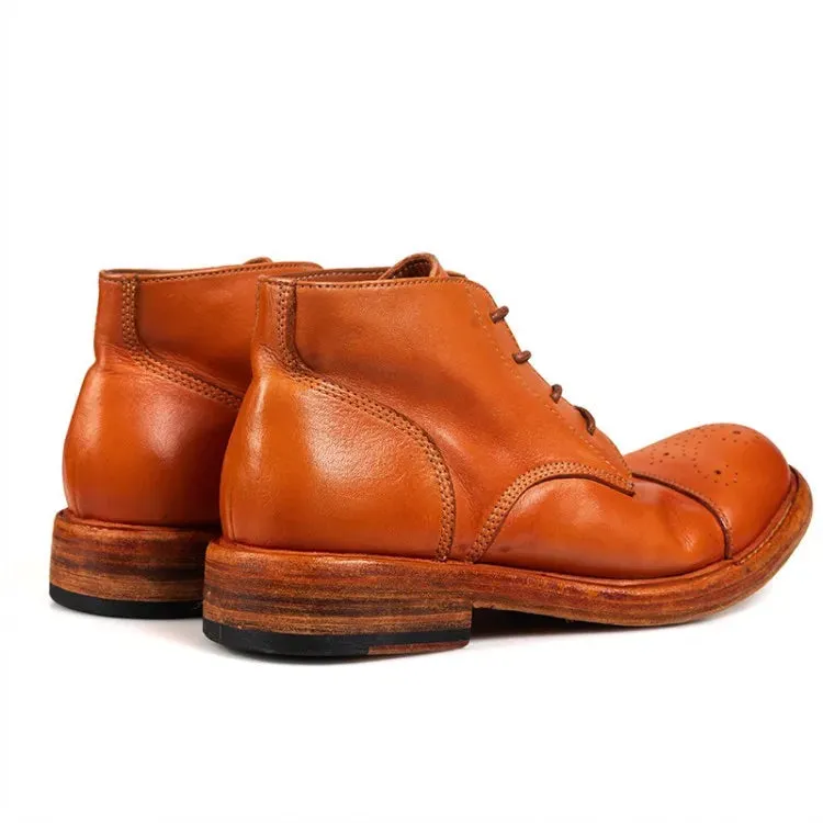 High Top Casual Leather Ankle Boots
