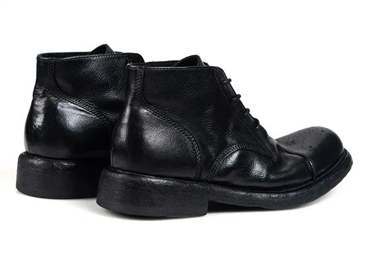 High Top Casual Leather Ankle Boots