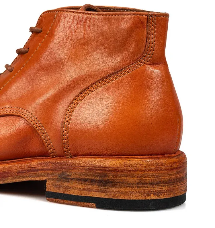 High Top Casual Leather Ankle Boots