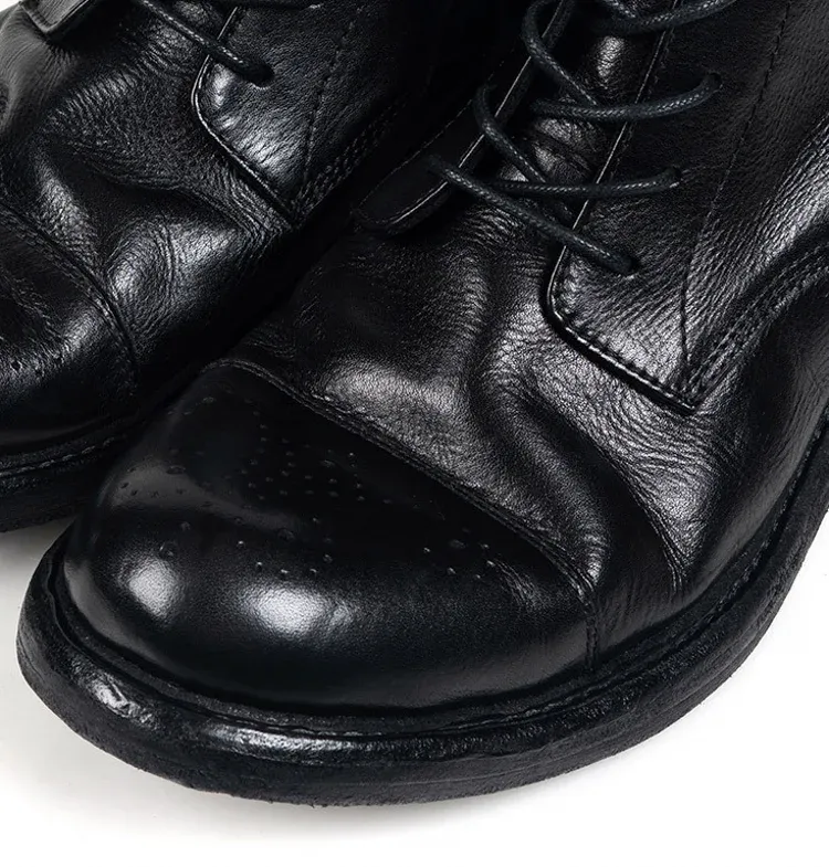High Top Casual Leather Ankle Boots