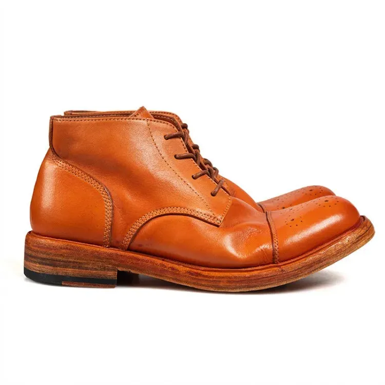 High Top Casual Leather Ankle Boots