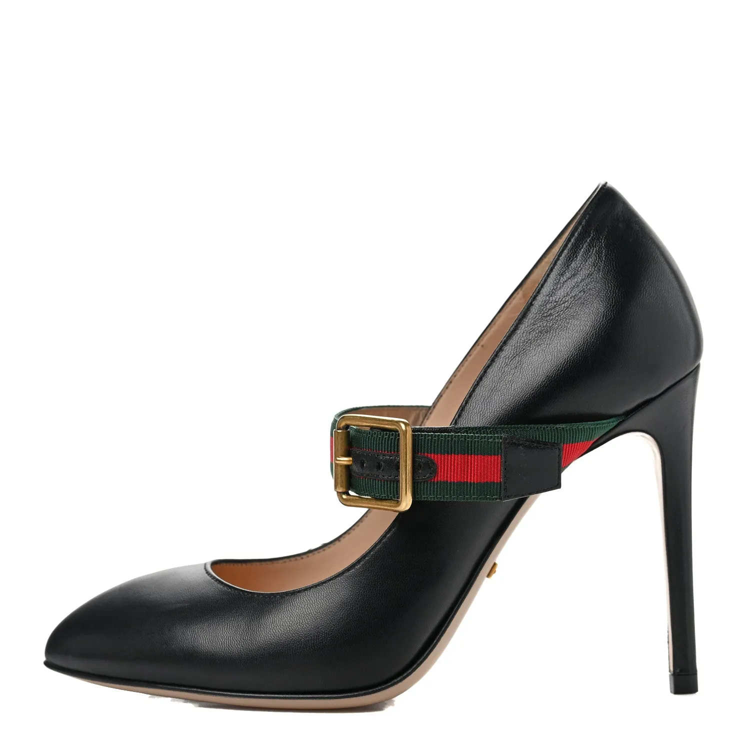 <b>GUCCI </b> <br>Malaga Kid Sylvie High Heel Pumps 37