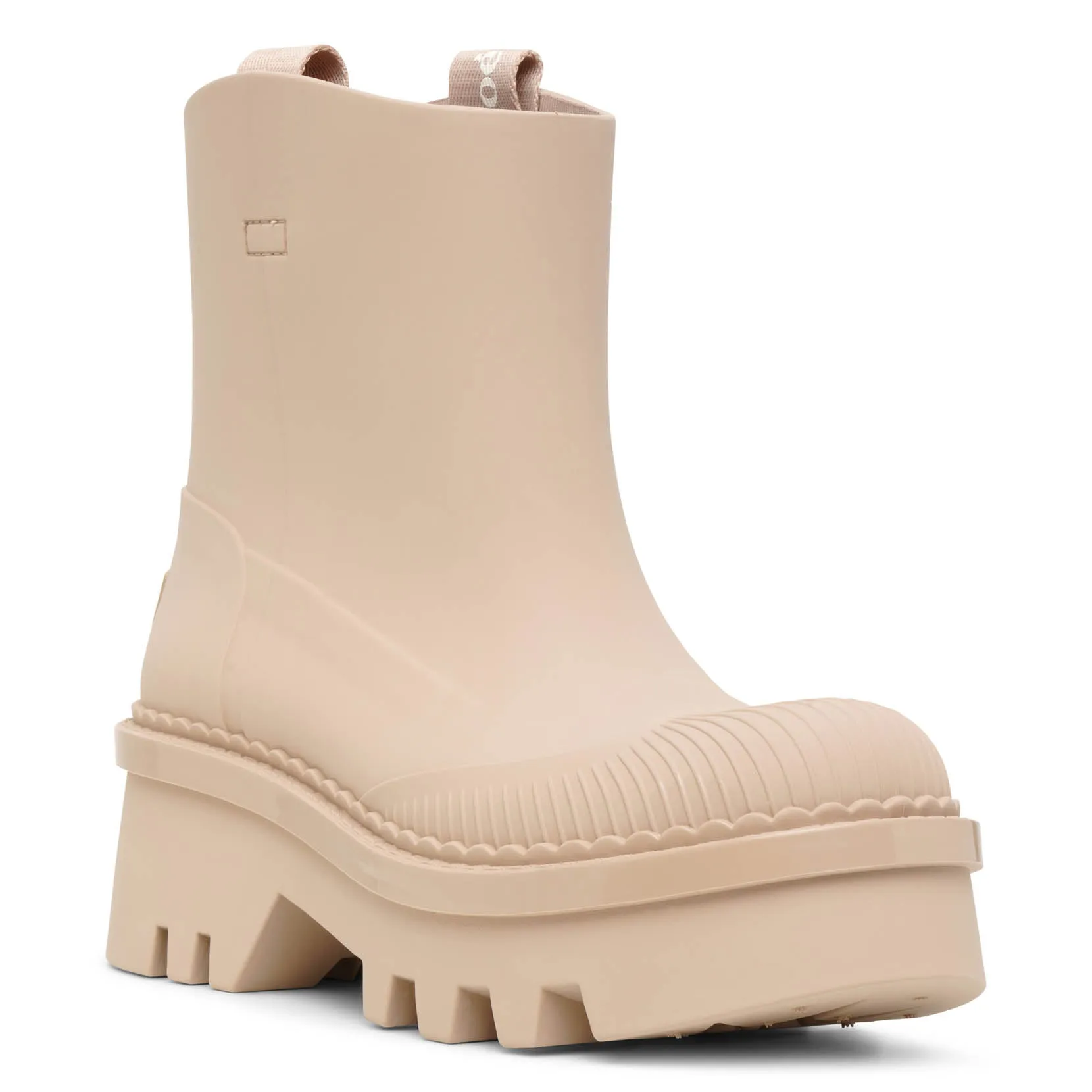 Raina beige rubber rain boots